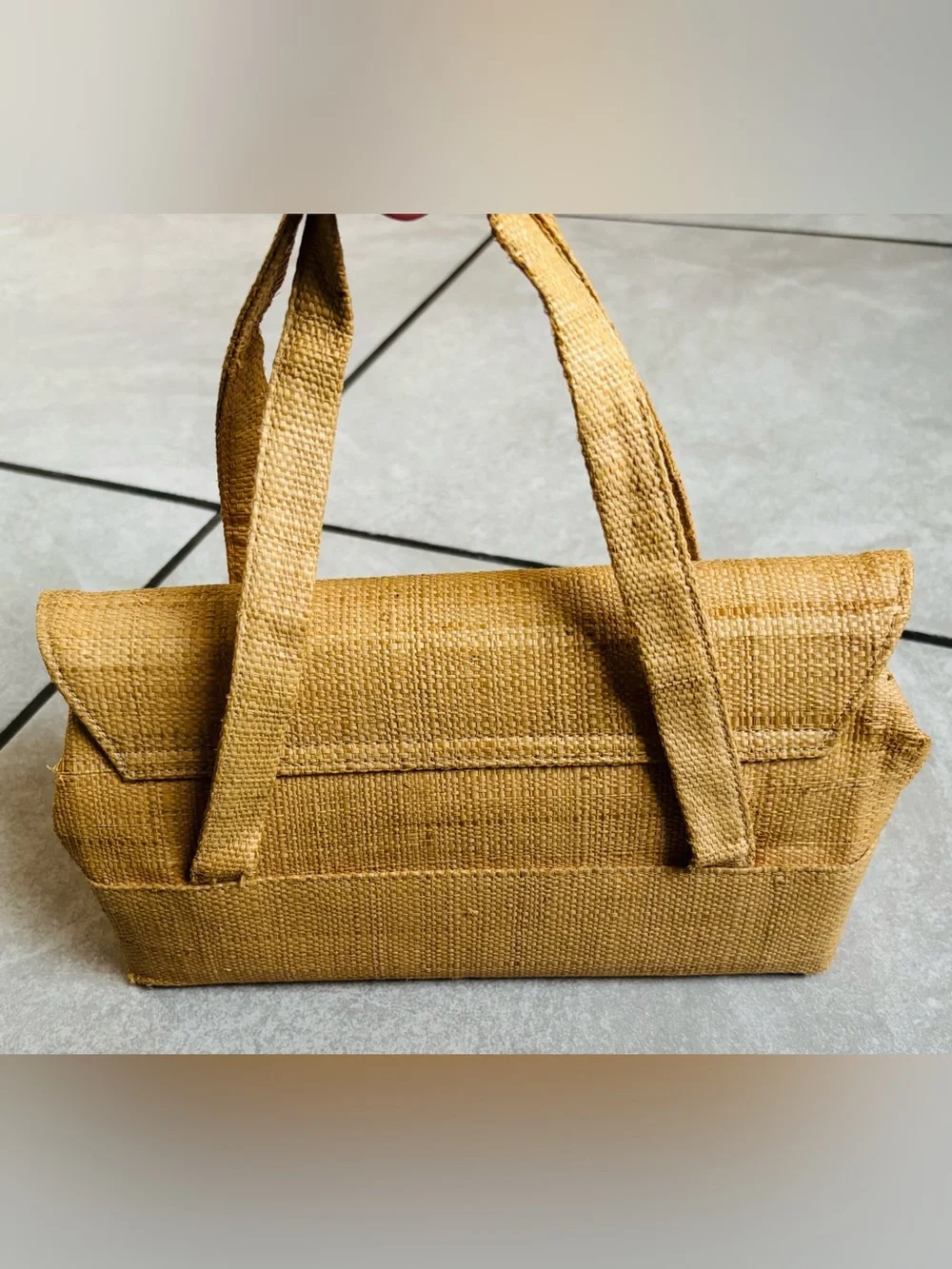 Vintage Garay Woven Raffia Top-Handle Handbag - Picture 4 of 12